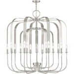 15 Light Brushed Nickel Foyer Chandelier with Steel base material-Lighting LumensChandeliers