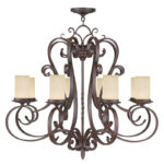 8 Light Imperial Bronze Chandelier with Vintage Scavo Hand Blown Glass Shade-Lighting LumensChandeliers