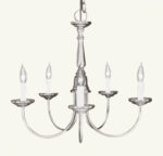 5 Light Brushed Nickel Chandelier with Steel base material-Lighting LumensChandeliers