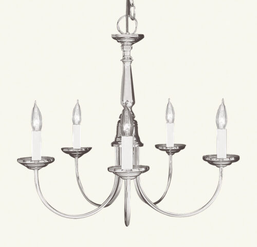 5 Light Brushed Nickel Chandelier with Steel base material-Lighting LumensChandeliers