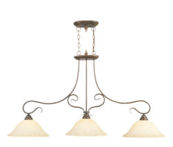 13 inch 3 Light Imperial Bronze Island with Vintage Scavo Glass Shade-Lighting LumensChandeliers