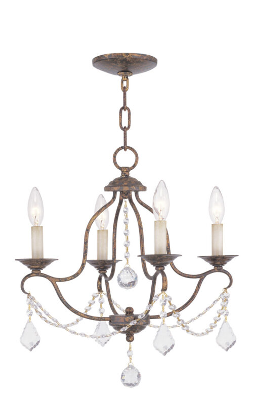 4 Light Verona Bronze Mini Chandelier with Steel base material-Lighting LumensChandeliers