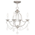 4 Light Brushed Nickel Mini Chandelier with Steel base material-Lighting LumensChandeliers