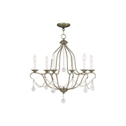 6 Light Antique Brass Chandelier with Steel base material-Lighting LumensChandeliers