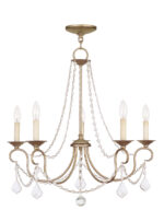 5 Light Antique Silver Leaf Chandelier with Steel base material-Lighting LumensChandeliers