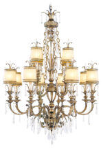 1 Light Palacial Bronze with Gilded Accents Mini Pendant with Hand Embroidered Shades & Decorative Finials Shade-Lighting LumensPendant Lights