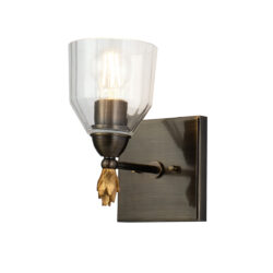 Modern Dimmable Felice 1 Light Wall Sconce In Dark Bronze With Gold Accents Wall Lighting Fixtures Dark Bronze Wall Lamp for Living Room Bedroom Bathroom Hallway-Lighting LumensAccent Lamp