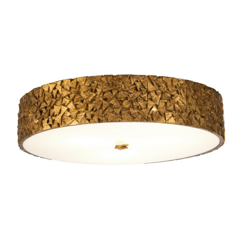 Modern Dimmable Mosaic 3-Light Flush in Gold Ceiling Lighting Fixtures Ceiling Lamp for Kitchen Island Living Room Bedroom Hallway Laundry Entryway Gold-Lighting LumensAccent Lamp