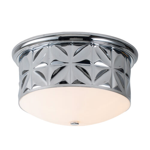 Modern Dimmable Epsilon Chrome Flush mount Ceiling Lighting Fixtures Ceiling Lamp for Kitchen Island Living Room Bedroom Hallway Laundry Entryway Polished Chrome-Lighting LumensAccent Lamp