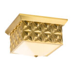 Modern Dimmable Alpha Square Flush Mount in Brass Ceiling Lighting Fixtures Ceiling Lamp for Kitchen Island Living Room Bedroom Hallway Laundry Entryway Aged Brass-Lighting LumensAccent Lamp