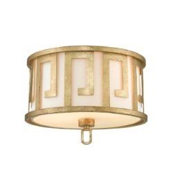 Modern 2 Light Lemuria Flush mount in Distressed Gold Ceiling Lighting Fixtures Ceiling Lamp for Kitchen Island Living Room Bedroom Hallway Laundry Entryway Distressed Gold-Lighting LumensBath/Flush Mounts