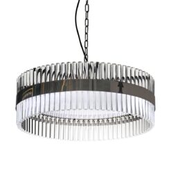 Hanging Modern Metro Large Pendant Pendant Ceiling Lighting Fixture Clear and Smokey Chrome for Kitchen Island Dining Room Farmhouse Entryway Foyer Table Hallway-Lighting LumensPendant Lights