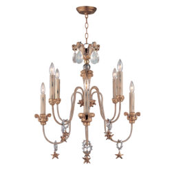 Modern Hanging Mignon 8lt Two-tier Antique Gold Chandelier Pendant Ceiling Lighting Fixture Gold, Silver and Cream for Dining Room Bedroom Kitchen Island Living Room-Lighting LumensPendant Lights