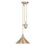 Hanging Modern Provence Rise & Fall Pendant Aged Brass Pendant Ceiling Lighting Fixture Aged Brass for Kitchen Island Dining Room Farmhouse Entryway Foyer Table Hallway-Lighting LumensPendant Lights