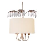 Hanging Modern French Inspired Antoinette 5 Light Pendant Pendant Ceiling Lighting Fixture Gold and Silver leaf for Kitchen Island Dining Room Farmhouse Entryway Foyer Table Hallway-Lighting LumensPendant Lights