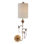 Modern Tivoli Gold Sconce with Crystals and Whimsical Design Wall Lighting Fixtures Cream Patina with Gold accents Wall Lamp for Living Room Bedroom Bathroom Hallway-Lighting LumensAccent Lamp