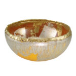 Modern Tricou Bowl Gold and silver leaf-Lighting LumensDecorative Accessories