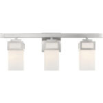 16 inch 2 Light Brushed Nickel Bathroom Vanity light fixture with Hand Blown Satin Opal White Glass Shade-Lighting LumensBath/Flush Mounts