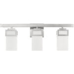 16 inch 2 Light Brushed Nickel Bathroom Vanity light fixture with Hand Blown Satin Opal White Glass Shade-Lighting LumensBath/Flush Mounts