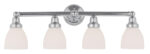 30 inch 4 Light Polished Chrome Bathroom Vanity light fixture with Satin Opal White Glass Shade-Lighting LumensBath/Vanity