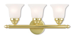 19 inch 3 Light Polished Brass Bathroom Vanity light fixture with White Alabaster Glass Shade-Lighting LumensBath/Vanity