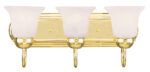 18 inch 3 Light Polished Brass Bathroom Vanity light fixture with White Alabaster Glass Shade-Lighting LumensBath/Vanity