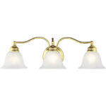 24 inch 3 Light Polished Brass Bathroom Vanity light fixture with White Alabaster Glass Shade-Lighting LumensBath/Vanity