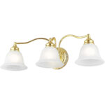 24 inch 3 Light Polished Brass Bathroom Vanity light fixture with White Alabaster Glass Shade-Lighting LumensBath/Vanity