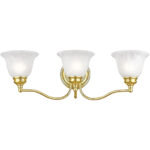 24 inch 3 Light Polished Brass Bathroom Vanity light fixture with White Alabaster Glass Shade-Lighting LumensBath/Vanity