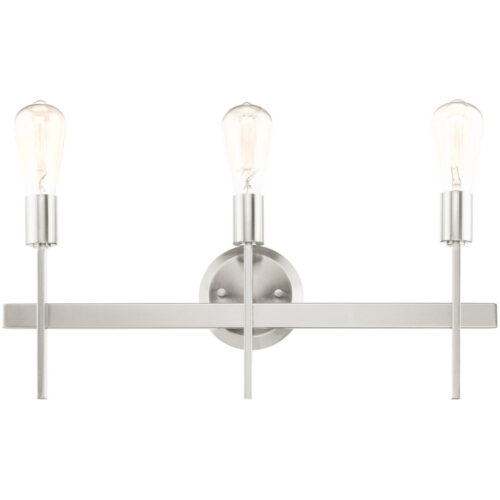 23.5 inch 3 Light Polished Chrome Bathroom Vanity light fixture with Steel base material-Lighting LumensBath/Flush Mounts