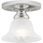 1 Light Polished Chrome Ceiling Light fixture with Steel base material-Lighting LumensFlush Mount Ceiling Lights