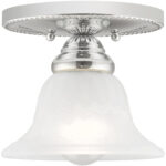 1 Light Polished Chrome Ceiling Light fixture with Steel base material-Lighting LumensFlush Mount Ceiling Lights