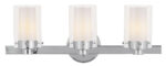 22.5 inch 3 Light Polished Chrome Bathroom Vanity light fixture with Clear Outside Glass & Opal Inside Glass Shade-Lighting LumensBath/Vanity