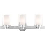 22.5 inch 3 Light Polished Chrome Bathroom Vanity light fixture with Clear Outside Glass & Opal Inside Glass Shade-Lighting LumensBath/Vanity