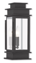 5.25 inch 1 Light Black Outdoor Wall Lantern with Clear Glass Shade-Lighting LumensLantern