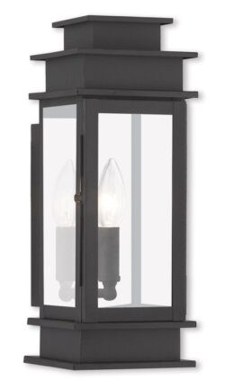 5.25 inch 1 Light Black Outdoor Wall Lantern with Clear Glass Shade-Lighting LumensLantern