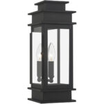 5.25 inch 1 Light Black Outdoor Wall Lantern with Clear Glass Shade-Lighting LumensLantern