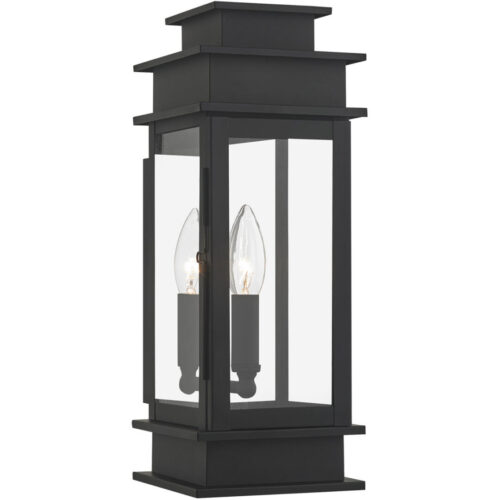 5.25 inch 1 Light Black Outdoor Wall Lantern with Clear Glass Shade-Lighting LumensLantern