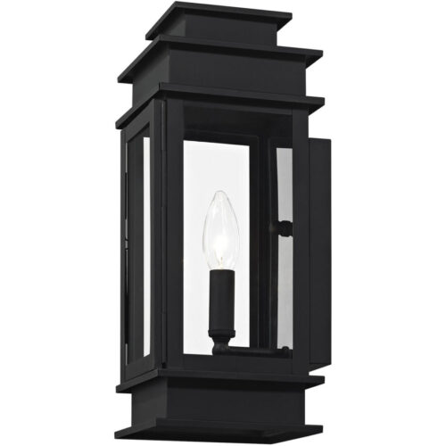 5.25 inch 1 Light Black Outdoor Wall Lantern with Clear Glass Shade-Lighting LumensLantern