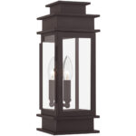 5.5 inch 1 Light Bronze Outdoor Wall Lantern with Clear Glass Shade-Lighting LumensLantern