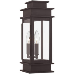 5.5 inch 1 Light Bronze Outdoor Wall Lantern with Clear Glass Shade-Lighting LumensLantern