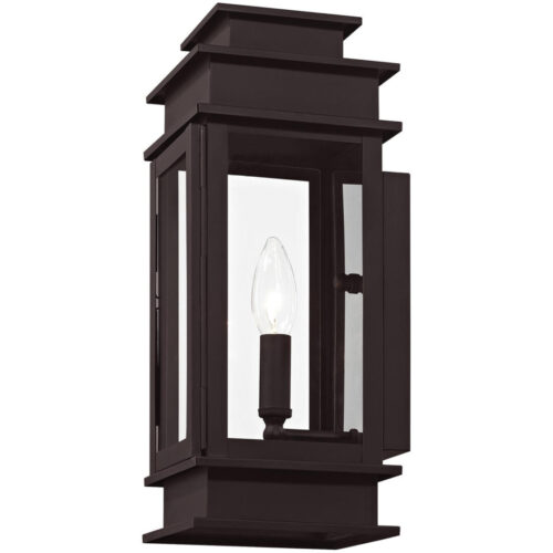 5.5 inch 1 Light Bronze Outdoor Wall Lantern with Clear Glass Shade-Lighting LumensLantern