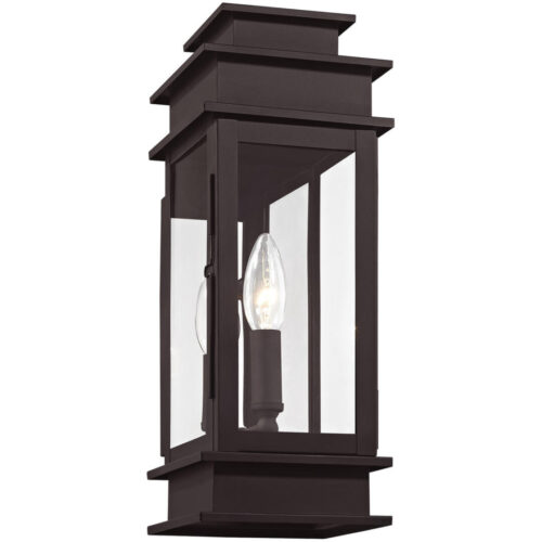 5.5 inch 1 Light Bronze Outdoor Wall Lantern with Clear Glass Shade-Lighting LumensLantern