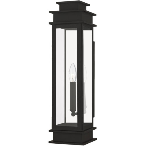 8 inch 2 Light Black Outdoor Wall Lantern Pendant Lighting Fixture with Clear Water Glass Shade-Lighting LumensLantern