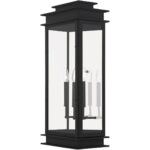 10 inch 3 Light Bronze Outdoor Post Lantern Pendant Lighting Fixture with Clear Water Glass Shade-Lighting LumensLantern