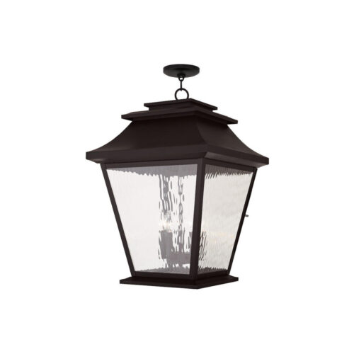 6.5 inch 1 Light Black Outdoor Wall Lantern Pendant Lighting Fixture with Clear Water Glass Shade-Lighting LumensLantern