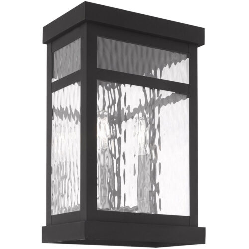 15 inch 4 Light Bronze Outdoor Post Lantern Pendant Lighting Fixture with Seeded Glass Shade-Lighting LumensLantern