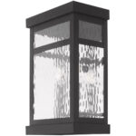 15 inch 4 Light Bronze Outdoor Post Lantern Pendant Lighting Fixture with Seeded Glass Shade-Lighting LumensLantern