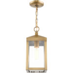 6.25 inch 1 Light Nordic Gray Outdoor Pendant Lantern with Clear Glass Shade-Lighting LumensLantern