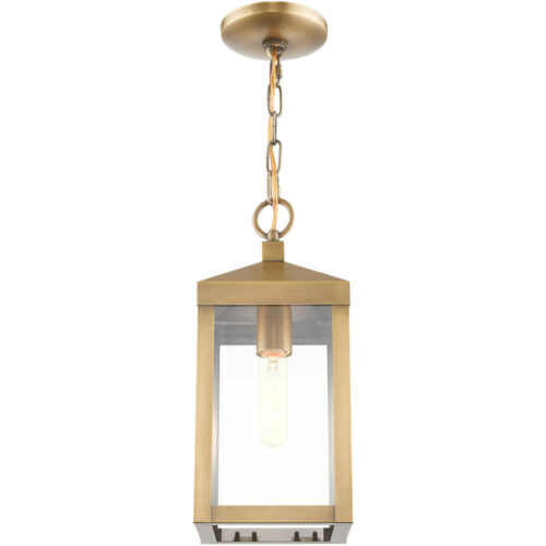 6.25 inch 1 Light Nordic Gray Outdoor Pendant Lantern with Clear Glass Shade-Lighting LumensLantern